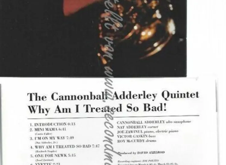 CD--Why am I Treated So Bad! //  Cannonball Adderley ansehen