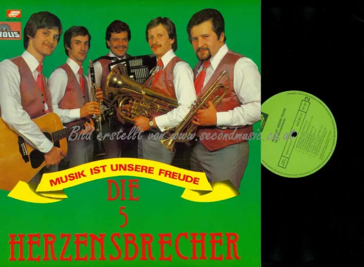 LP-- Die 5 Herzensbrecher ‎– Musik Ist Unsere Freude   // NM ansehen