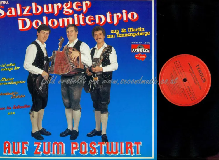 LP-- Orig. Salzburger Dolomitentrio   – Auf Zum Postwirt  / NM / ansehen