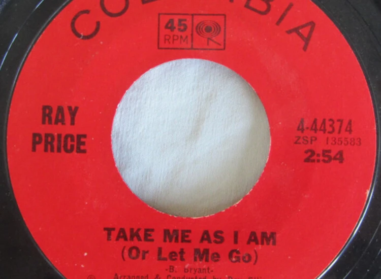 "7"" Ray Price - Take Me As I Am (Or Let Me Go) / In The Summer Of My Life" ansehen