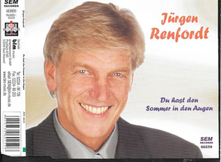 CD, Maxi Jürgen Renfordt - Du Hast Den Sommer In Den Augen ansehen