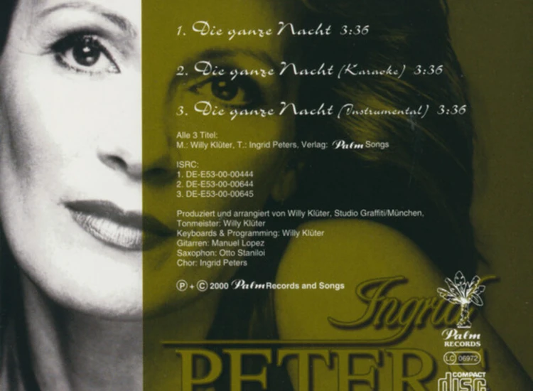 CD, Maxi Ingrid Peters - Die Ganze Nacht ansehen