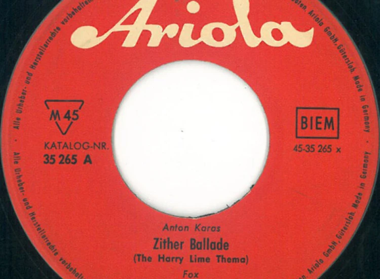 "7"", Single, Mono Kurt Henkels Mit Seiner Studio-Big-Band* - Zither Ballade (The Harry Lime Thema)" ansehen