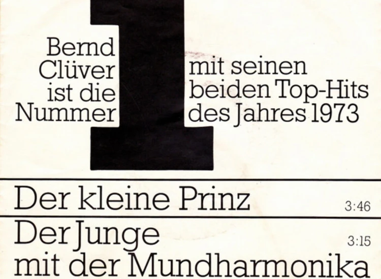 "7"", Promo Bernd Clüver - Der Kleine Prinz / Der Junge Mit Der Mundharmonika" ansehen