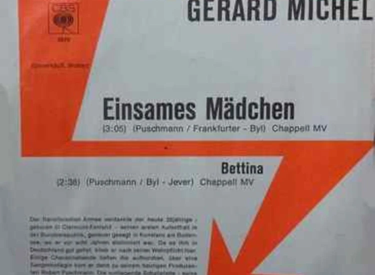 "7"", Single, Promo Gerard Michel - Einsames Mädchen" ansehen