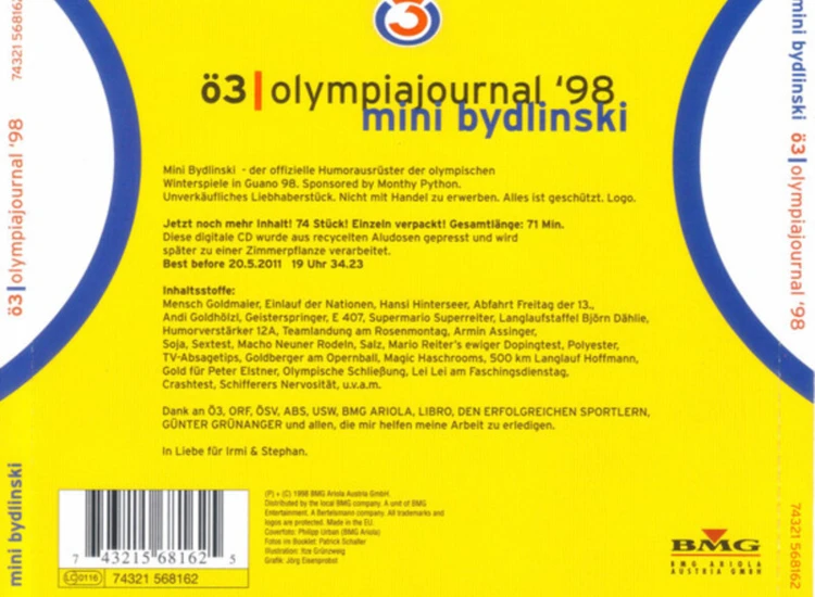 CD Mini Bydlinski - Ö3 Olympiajournal '98 ansehen