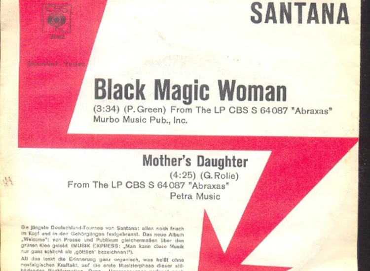 "7"", Single, Promo Santana - Black Magic Woman / Mother's Daughter" ansehen