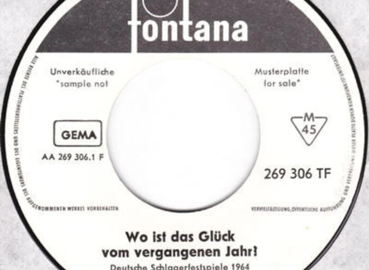 "7"", Single, Promo Nana Mouskouri - Wo Ist Das Glück Vom Vergangenen Jahr?" ansehen