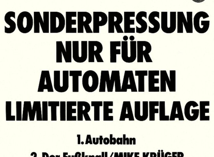 "7"", Single, Ltd Mike Krüger - Autobahn" ansehen