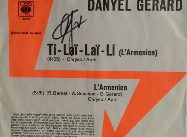 "7"", Single, Promo Danyel Gerard* - Ti-Laï-Laï-Li (L'arménien)" ansehen