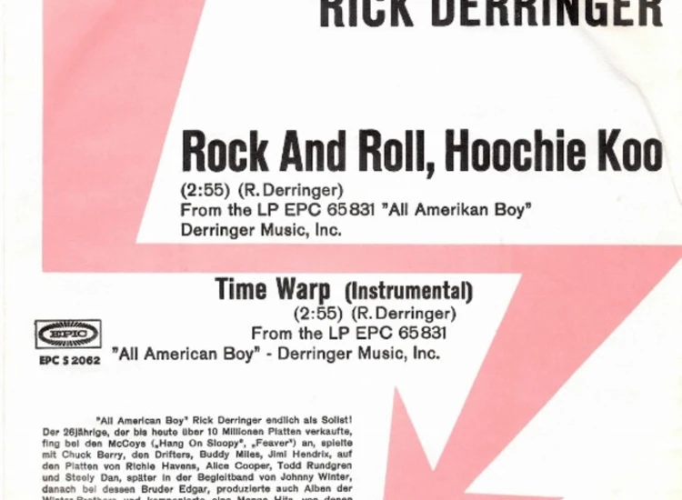 "7"", Single, Promo Rick Derringer - Rock And Roll, Hoochie Koo" ansehen