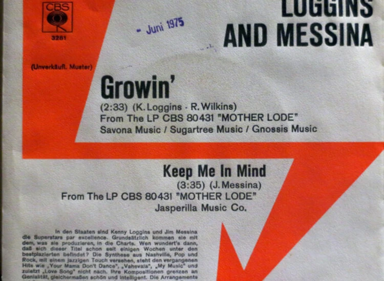 "7"", Single, Promo Loggins And Messina - Growin'" ansehen