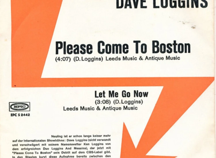 "7"", Single, Promo Dave Loggins - Please Come To Boston" ansehen