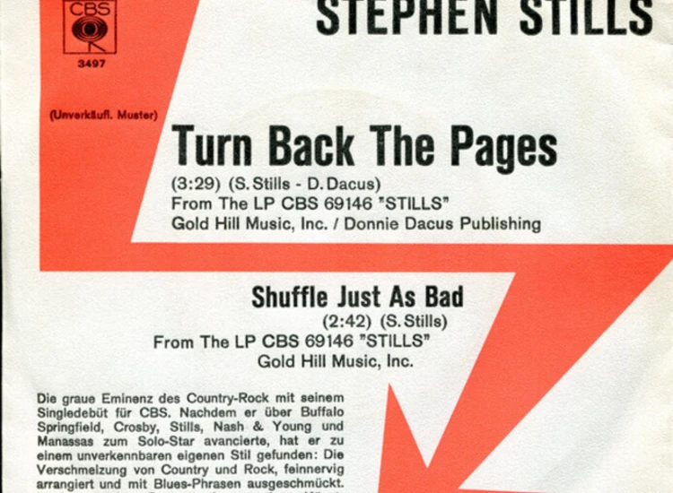 "7"", Single, Promo Stephen Stills - Turn Back The Pages" ansehen