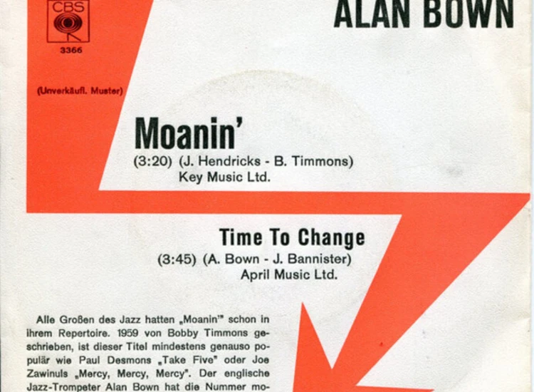 "7"", Single, Promo Alan Bown - Moanin'" ansehen