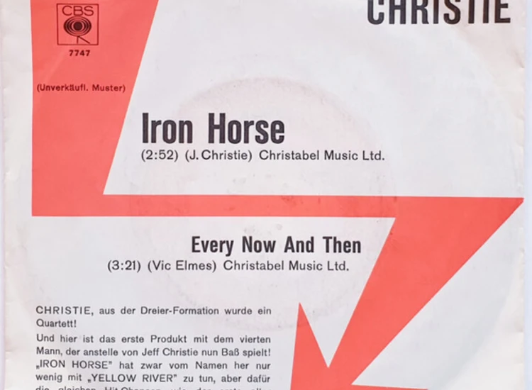 "7"", Single, Promo Christie - Iron Horse" ansehen