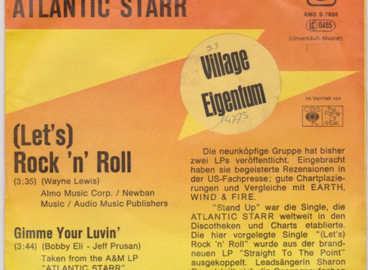 "7"", Single, Promo Atlantic Starr - (Let's) Rock 'N' Roll" ansehen