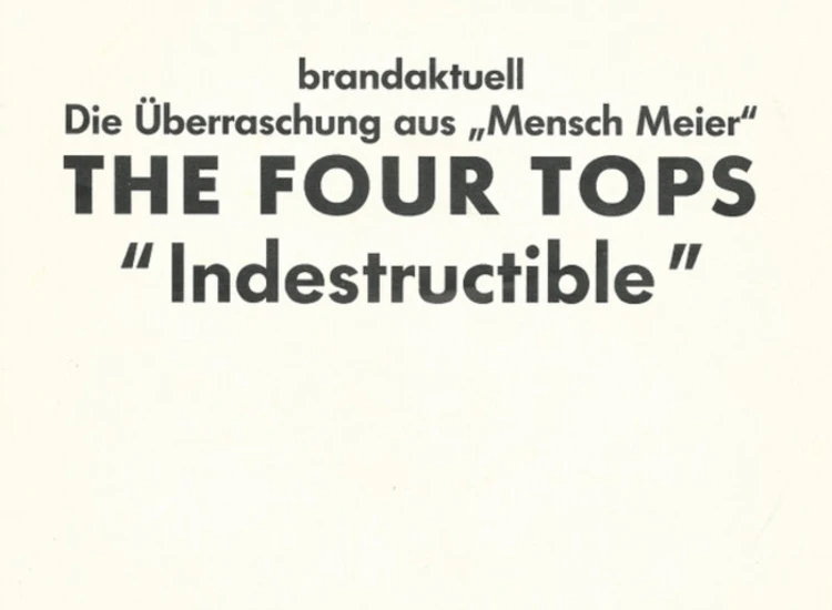 "7"", S/Sided, Promo Four Tops - Indestructible" ansehen