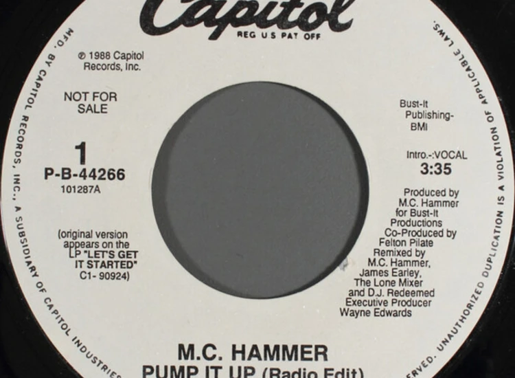 "7"", Promo, Styrene M.C. Hammer* - Pump It Up" ansehen