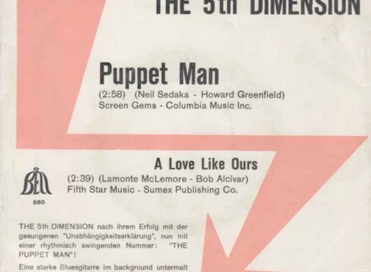 "7"", Single, Promo The Fifth Dimension - Puppet Man" ansehen