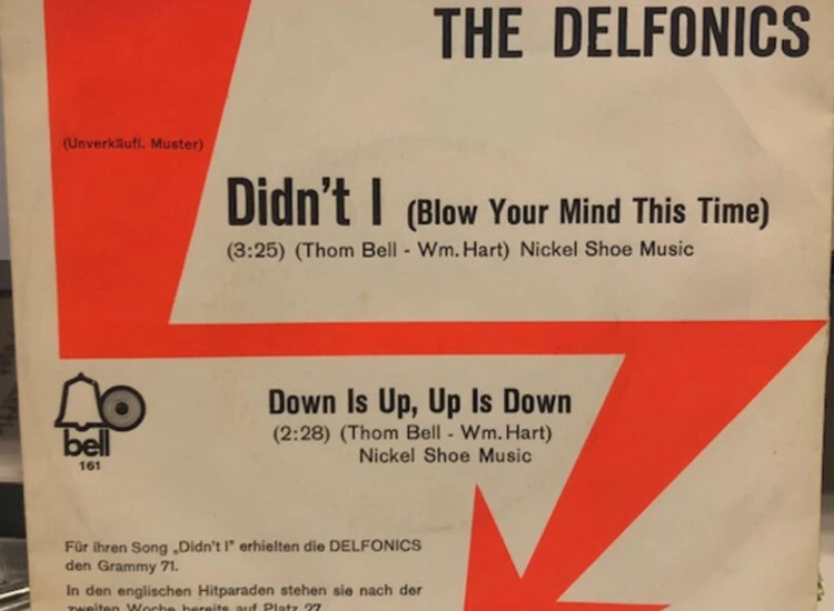 "7"", Promo The Delfonics - Didn't I (Blow Your Mind This Time) / Down Is Up, Up Is Down" ansehen