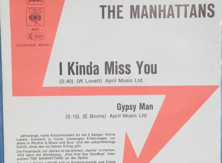 "7"", Single, Promo Manhattans - I Kinda Miss You" ansehen