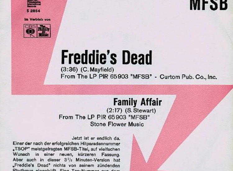 "7"", Single, Promo MFSB - Freddie's Dead / Family Affair" ansehen