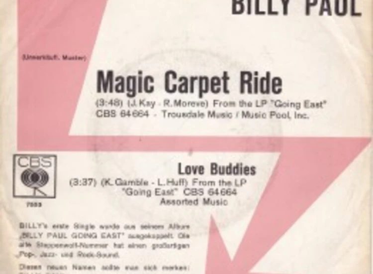 "7"", Single, Promo Billy Paul - Magic Carpet Ride / Love Buddies" ansehen