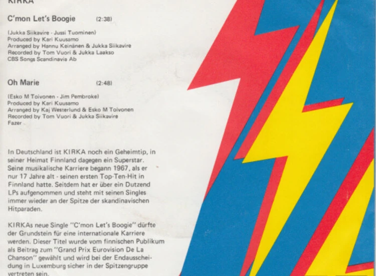 "Kirka - C'Mon Let's Boogie (7"", Single, Promo)" ansehen